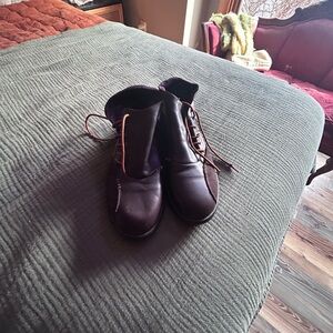 John fluerog Brown men’s side Lace-Up Leather Ankle Boots 11